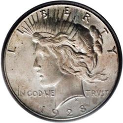 1928 S$1 MS65 PCGS. A lightly toned Gem, displaying fr