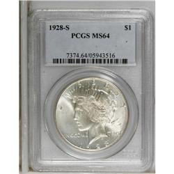 1928-S S$1 MS64 PCGS. VAM-4. Light golden-brown freckl