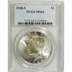 1928-S S$1 MS64 PCGS. VAM-4. The obverse has a promine