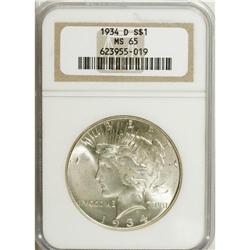 1934-D S$1 MS65 NGC. Boldly struck with intense luster