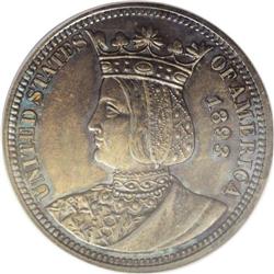 1893 25C Isabella Quarter MS65 PCGS. Apple-green and g