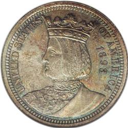 1893 25C Isabella Quarter MS67 NGC. A lovely example o