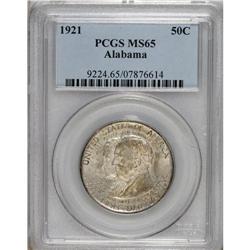 1921 50C Alabama MS65 PCGS. The richly frosted surface