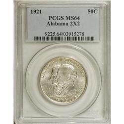 1921 50C Alabama 2x2 MS64 PCGS. Well struck on the eag