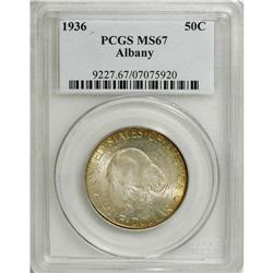 1936 50C Albany MS67 PCGS. An aesthetically desirable