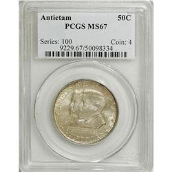 1937 50C Antietam MS67 PCGS. Traces of light indigo pa