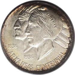 1935 50C Arkansas MS67 PCGS. The Arkansas commemorativ