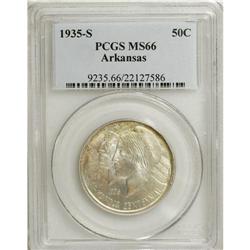 1935-S 50C Arkansas MS66 PCGS. A frosty Premium Gem wi