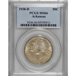 1938-D 50C Arkansas MS66 PCGS. Essentially fully struc
