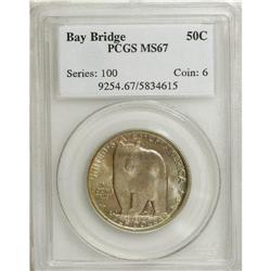 1936-S 50C Bay Bridge MS67 PCGS. Heather-blue patina c