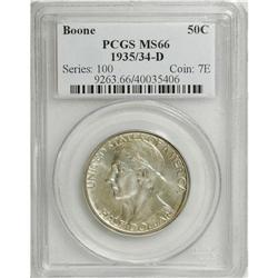 1935/34-D 50C Boone MS66 PCGS. Boldly struck overall,