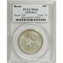 1935/34-S 50C Boone MS66 PCGS. The satin-like surfaces
