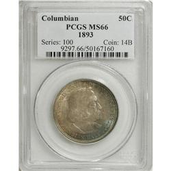 1893 50C Columbian MS66 PCGS. A beautiful high grade,