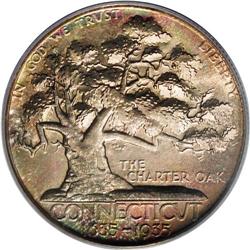 1935 50C Connecticut MS67 PCGS. The Charter Oak design