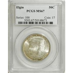 1936 50C Elgin MS67 PCGS. A frosty piece with intense