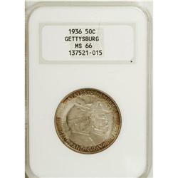 1936 50C Gettysburg MS66 NGC. The richly toned surface