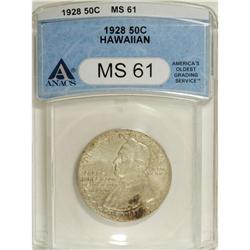 1928 50C Hawaiian MS61 ANACS. Well struck with slight
