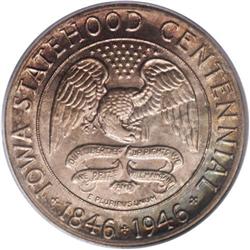 1946 50C Iowa MS68 PCGS. This nearly flawless Iowa com