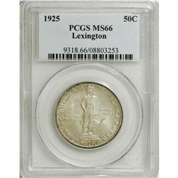 1925 50C Lexington MS66 PCGS. A satiny Premium Gem, th