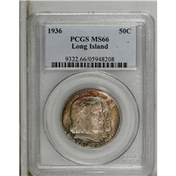 1936 50C Long Island MS66 PCGS. Splashes of deep gold,