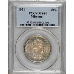1921 50C Missouri MS64 PCGS. Well struck with soft sat