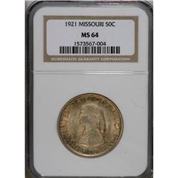 1921 50C Missouri MS64 NGC. Well struck with shimmerin
