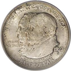 1923-S 50C Monroe MS65 PCGS. A satiny Gem with light h