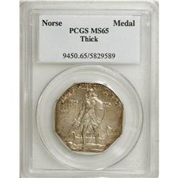 1925 Medal Norse Thick Planchet MS65 PCGS. Fully toned
