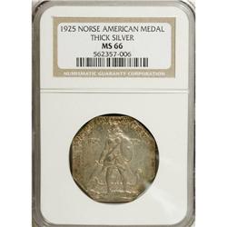1925 Medal Norse Thick Planchet MS66 NGC. The two thic