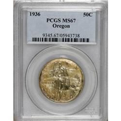 1936 50C Oregon MS67 PCGS. The Oregon Trail coins were
