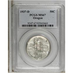 1937-D 50C Oregon MS67 PCGS. The 1937-D Oregon Trail w
