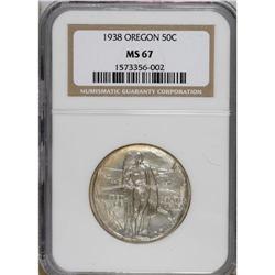 1938 50C Oregon MS67 NGC. Boldly struck and pristine,