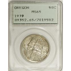 1939 50C Oregon MS65 PCGS. This satiny Gem exhibits li