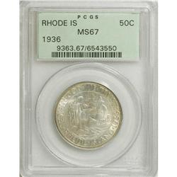 1936 50C Rhode Island MS67 PCGS. Light speckled gray t