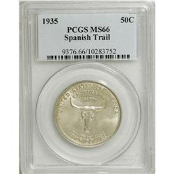 1935 50C Spanish Trail MS66 PCGS. Satiny surfaces disp