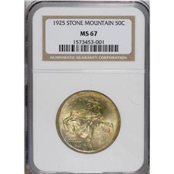 1925 50C Stone Mountain MS67 NGC. Rich honey-gold toni
