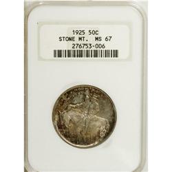 1925 50C Stone Mountain MS67 NGC. This high-mintage is