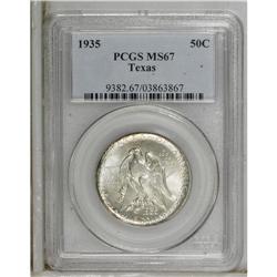 1935 50C Texas MS67 PCGS. Powder-blue and honey patina