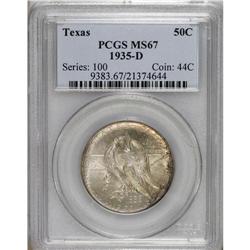 1935-D 50C Texas MS67 PCGS. Potent luster radiates fro