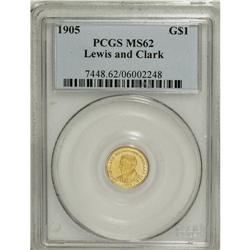 1905 G$1 Lewis and Clark MS62 PCGS. A sharply struck b