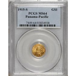1915-S G$1 Panama-Pacific Gold Dollar MS64 PCGS. An im