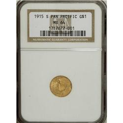 1915-S G$1 Panama-Pacific Gold Dollar MS64 NGC. Boldly