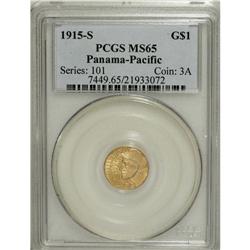 1915-S G$1 Panama-Pacific Gold Dollar MS65 PCGS. A sub