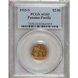 1915-S $2 1/2 Panama-Pacific Quarter Eagle AG3 PCGS. T