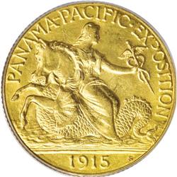 1915-S $2 1/2 Panama-Pacific Quarter Eagle MS62 ANACS.