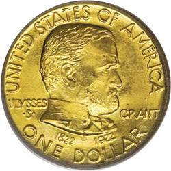 1922 G$1 Grant no Star MS66 PCGS. Beautiful orange-gol