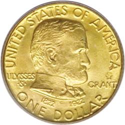 1922 G$1 Grant with Star MS66 PCGS. A solidly struck a