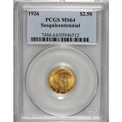 1926 $2 1/2 Sesquicentennial MS64 PCGS. An unusually s