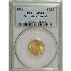 1926 $2 1/2 Sesquicentennial MS64 PCGS. An attractive