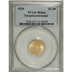 1926 $2 1/2 Sesquicentennial MS64 PCGS. The bright, fr